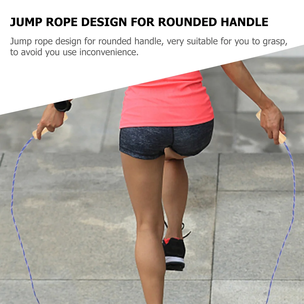 

6Pcs Wooden Handle Skipping Rope Lightweight Fitness Jump Rope for Exercise Home Gym Sports Training Sports Supplies