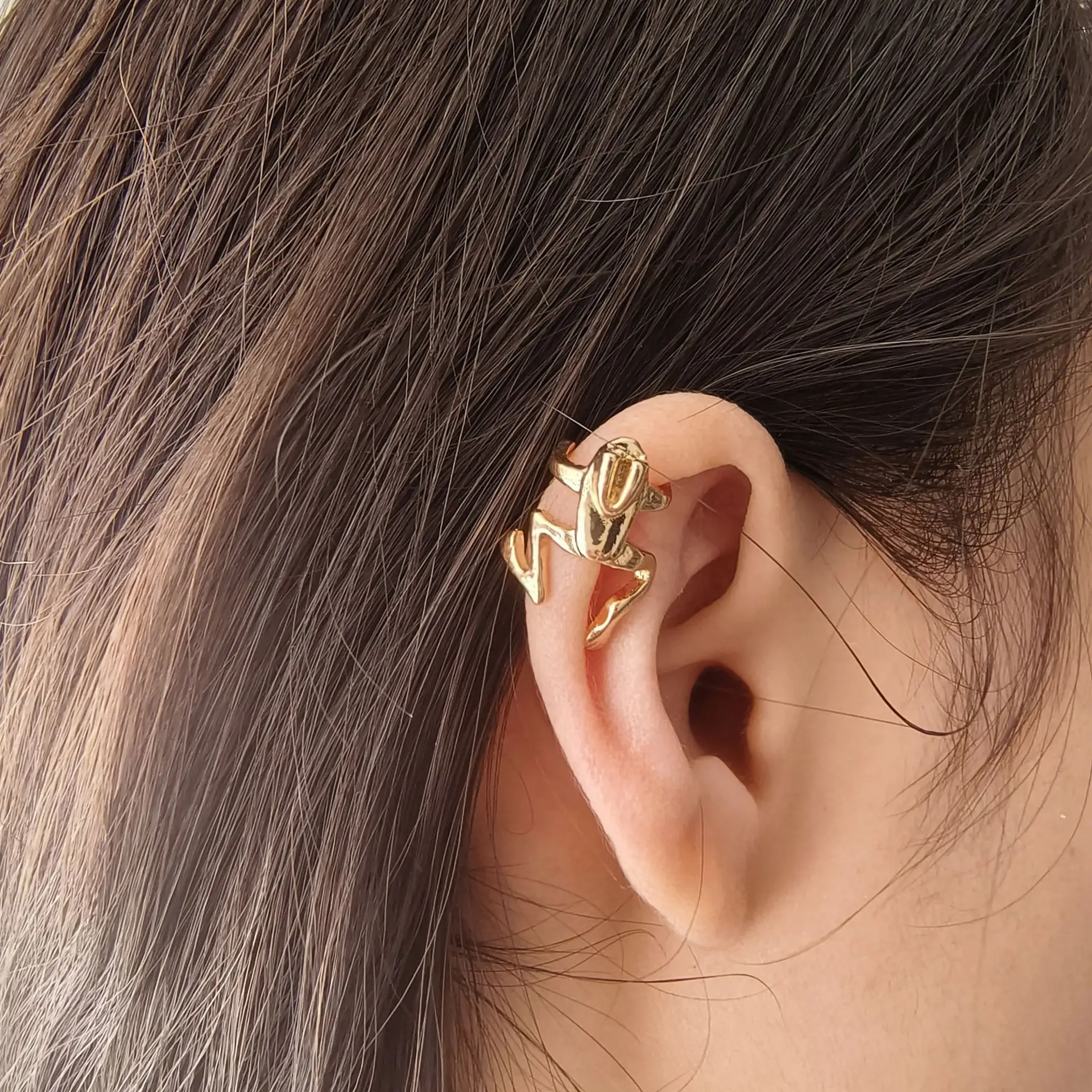 Pendientes Little Frog Earrings Retro Tree Frog Ear Clip Funny Animal Earrings For Women Simple Gothic Accessories Серьги