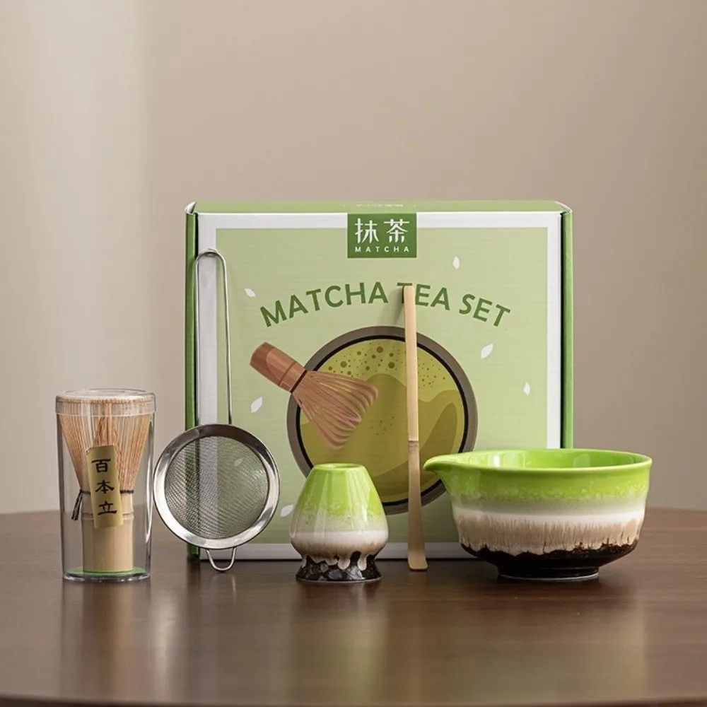 Tea Sticks Japanese Matcha Tea Set Matcha Spoon Tea-Making Tools Matcha Brush Match Bowl Bamboo Ceramic Green Tea Whisk