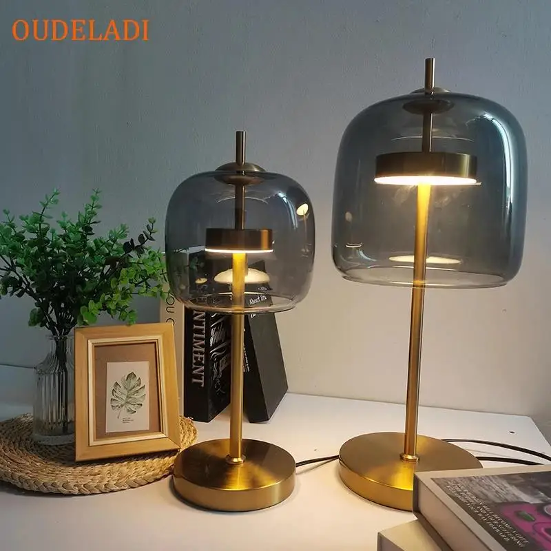 Imagem -03 - Simples Vidro Led Table Lamp Ouro Desk Lâmpadas Luxo Nordic Home Decor Sala de Estar Quarto Cabeceira