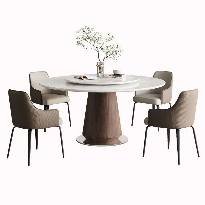 

Natural, marble, round, dining table, with turntable, high-end, Italian, modern, minimalist, home