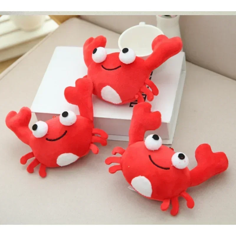 Cute Crayfish Pendant Stuffed Plush Doll Mini Crab Doll Pendant Cartoon Creative Animals Plush Toys Keyring for Children Gifts