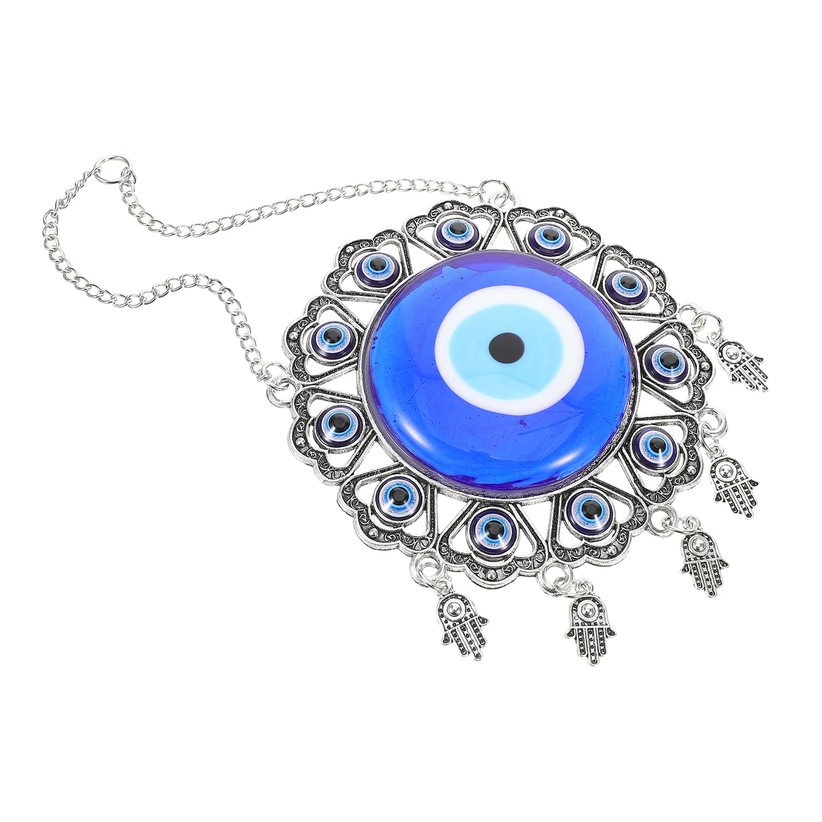 

Blue Evil Eye Hanging Decoration Car Charm Glass Pendant Turkish Nazar Amulet Metal Decorative Accessories Rearview Mirror