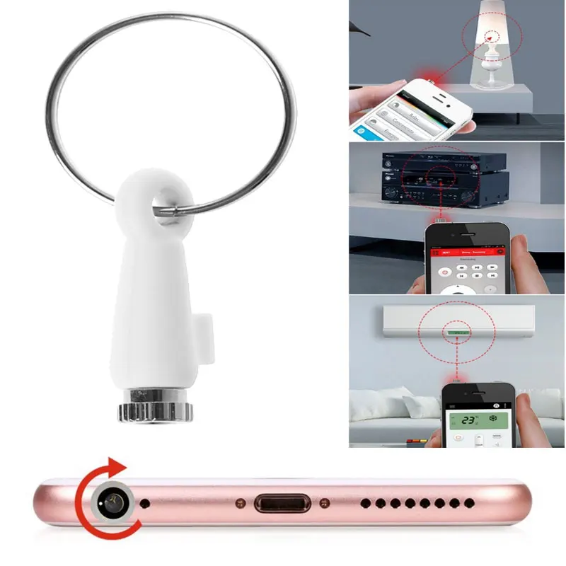 Portable Keychain Type 3.5mm Plug IR Wireless Infrared Universal Smart Remote Control for Home Appliances TV DVD Air Conditioner