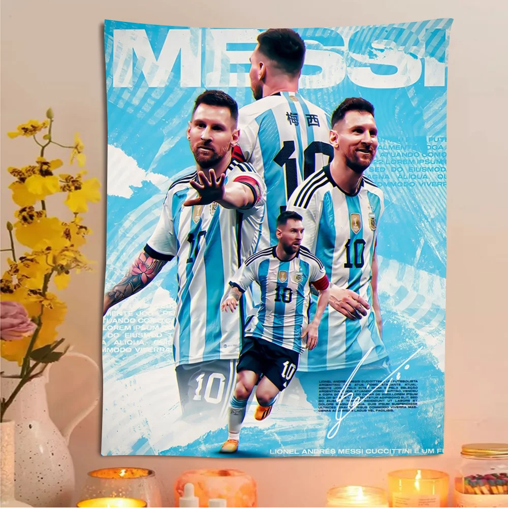 ฟุตบอลStar M-Messi Happyวันเกิดพื้นหลังไวนิลผู้หญิงวันเกิดเค้กตกแต่งตารางPhotoshootแบนเนอร์