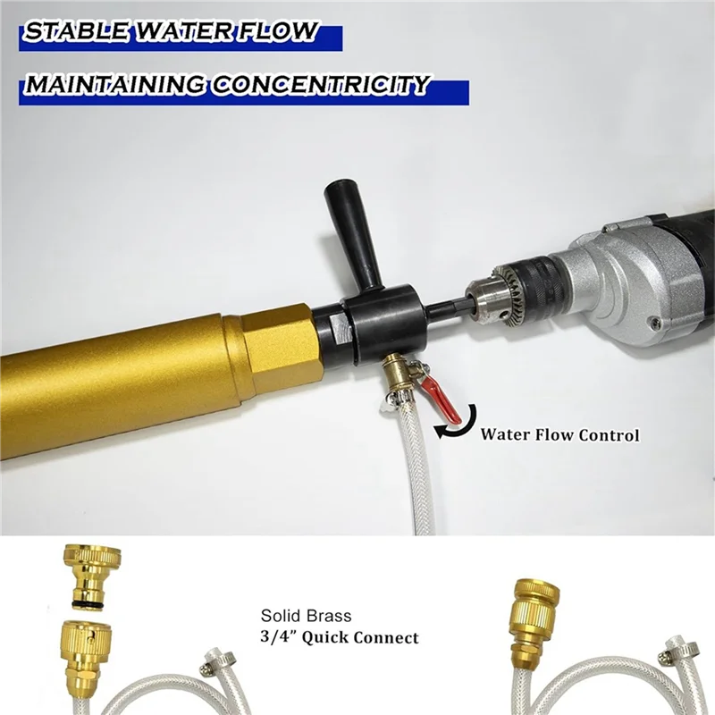 

AT21-1 1/4In-7 Male to SDS Plus Комплект адаптеров для дрели - Съемный впрыск воды, включает быстроразъемный соединитель для шланга из твердой латуни и шланг