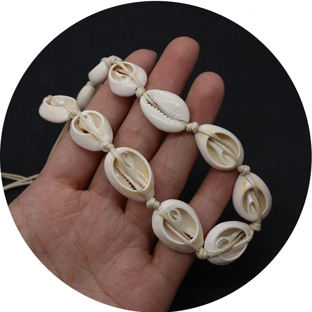 Natural Shell Cowrie Beads Cut Bleached White Straight Hole Loose Beads DIY Jewelry Accessories Wholesale