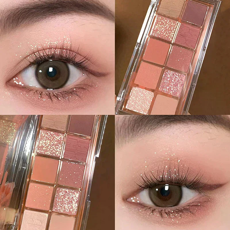DIKALU Low Saturation 10 Colors Eyeshadow Palette Nude Shimmer Pearly Matte Earth Color Shiny Powder Eye Shadow Eye Pigments
