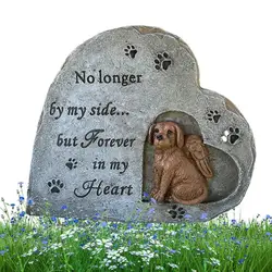 Pet Tombstone For Dog Resin Dog Memorial Grave Marker Heart-shaped Pet Grave Marker For Cemetery Backyard Memorial Bereavement