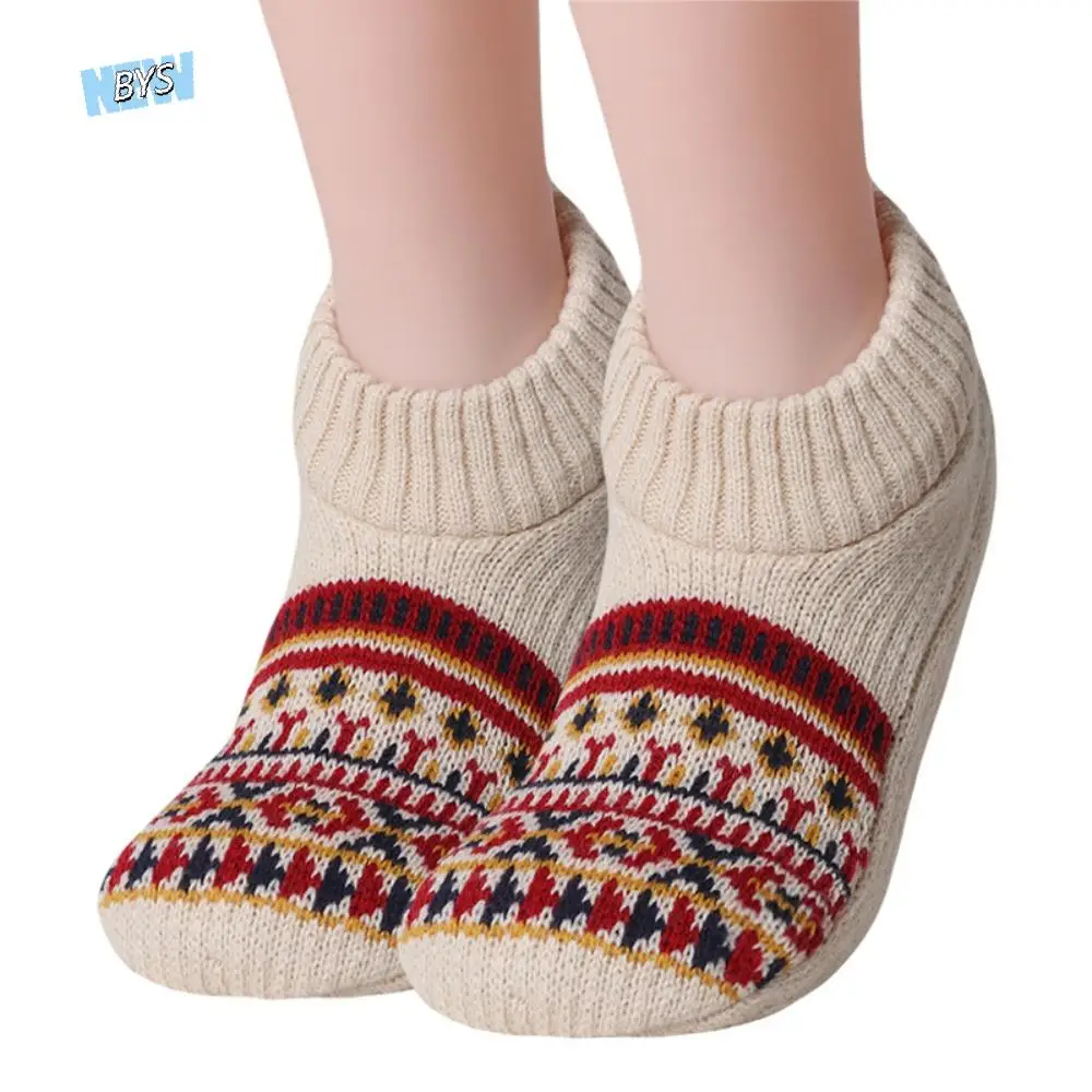 

Soft Plush Winter Floor Ankle Shoes Non-slip Indoor Socks Unisex Sleeping Socks Home Slippers Stripe Thicken Warm Socks Home