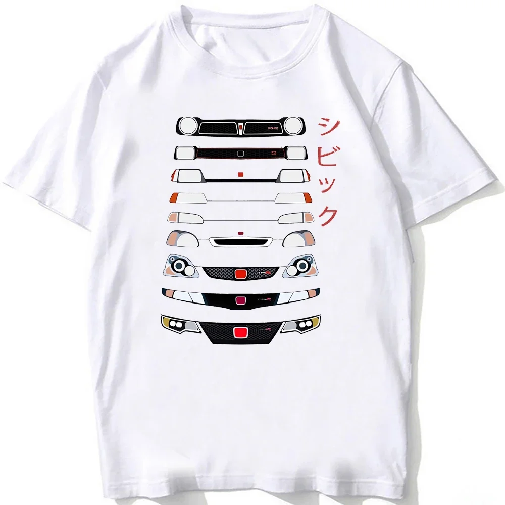 JDM Civic Type R EG Hatchback Spoon Sport T-Shirt Men Short Sleeve Japan Legend Car Evolve TShirts Hip Hop Boy Casual White Tees