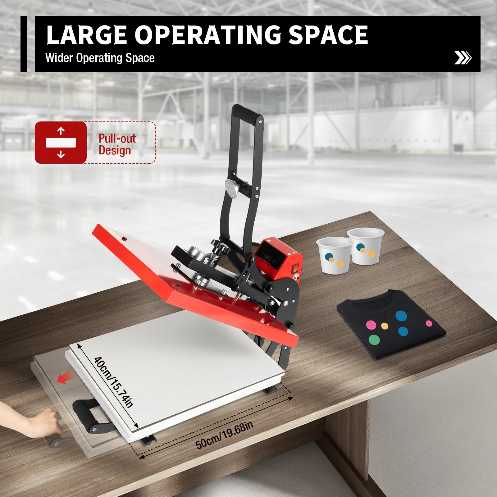 

Термопресс с выдвижной платформой 16x20 дюймов, автоматическое открытие, для сублимационной печати на футболках