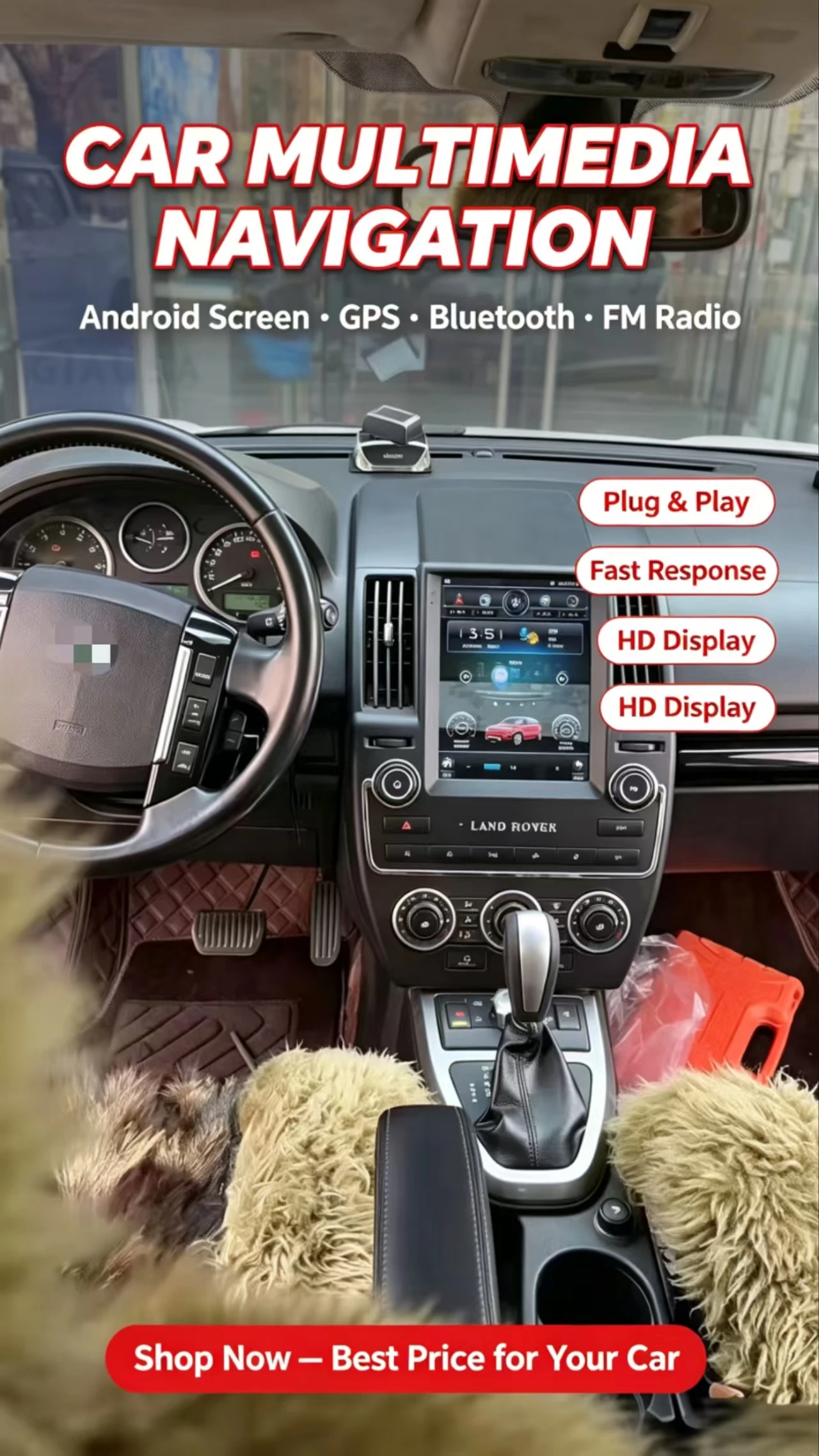 NEW 256G Android15 Touch Radio Car Multimedia For Land Rover Freelander 2 LR2 L359 2006~2015 AutoStereo GPS Player Navigation