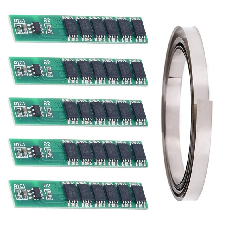 5PCS 1S 15A 3.7V 6MOS Lithium Battery Protection Board 18650 Charger Module For Li-Ion Lithium Battery Cell With Nickel