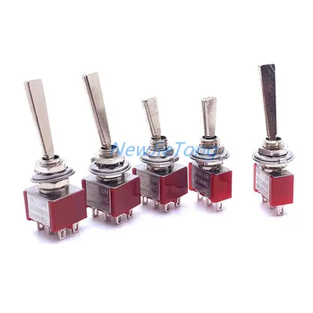 1pc מתג טוגל מיני עם ידית שטוחה להתקנה על לוח 3/6 פינים 2/3 מצבים ON OFF ON נעילה רגעית מודל RC שלט מרחוק