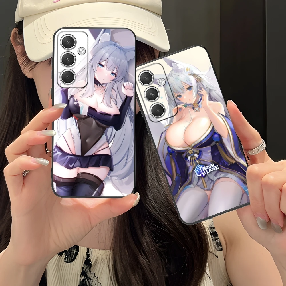 Azur Lane Shinano Mobile Cell Phone Case for Samsung Galaxy S24 S23 S22 S21 S20 S10 S9 Plus FE Ultra Lite Black Cover Shell