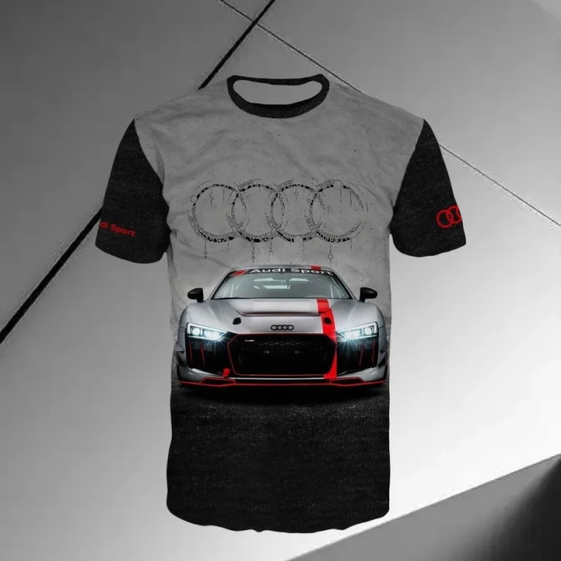 

Summer Audi Racing Motorcycle Men's Riding Top Outdoor Sports Breathable Short Sleeve Adult Children's Parent-Child T-Shirt