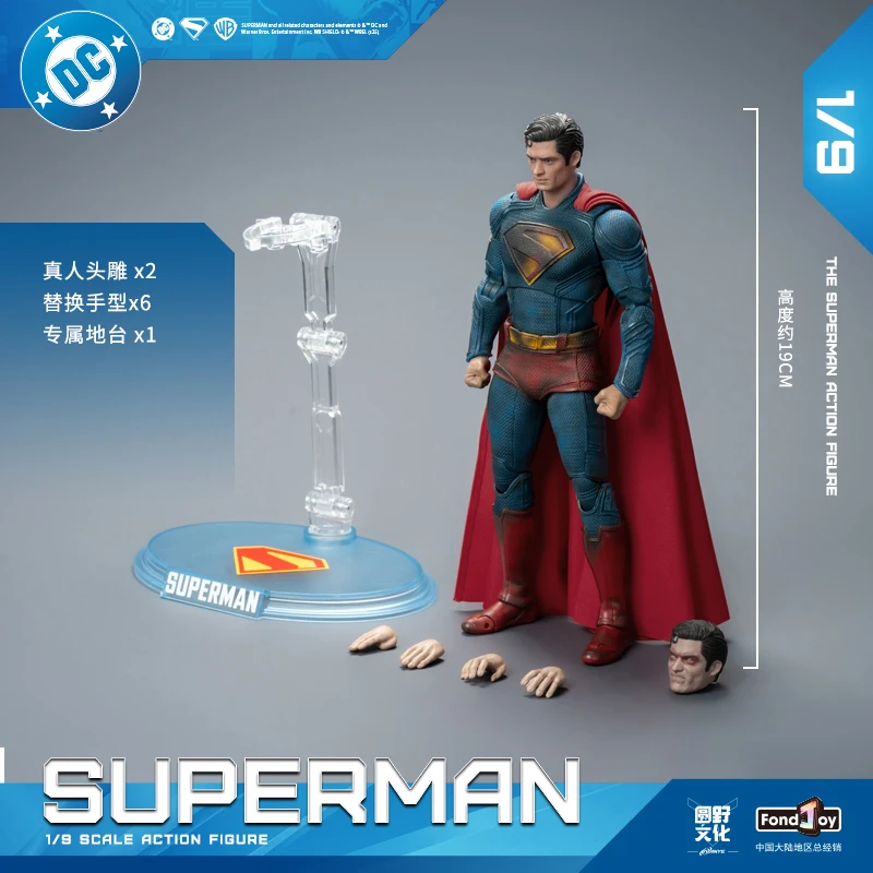 Figura de Acción de Superman con Licencia Oficial de DC de FondJoy: Versión Dañada en Batalla a Escala 1/9, Modelo Coleccionable de 19 cm (7.5 Pulgadas)