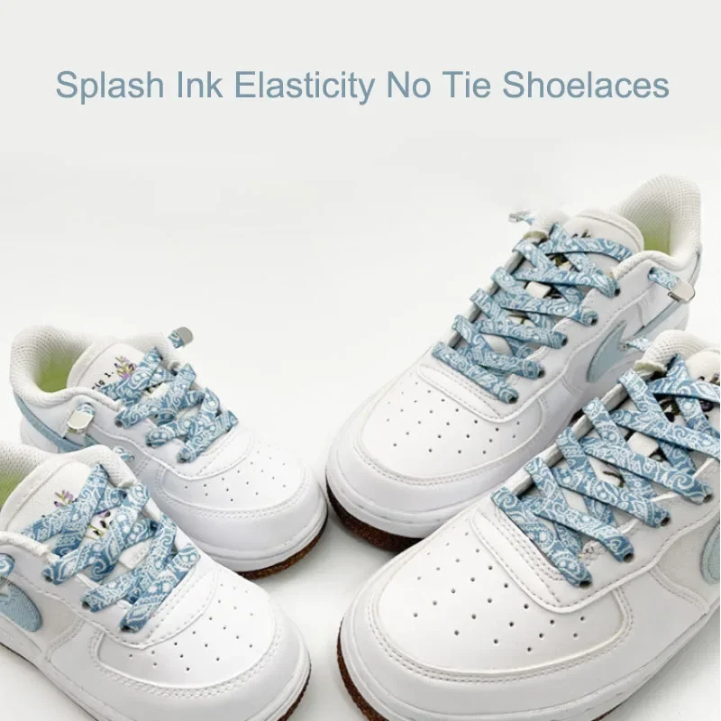 Neue, mit Tintenstrahl-Druck versehene Schnürsenkel, die man nicht binden muss, für Sneaker, flache, elastische Schnürsenkel, ideal zum Wandern, Laufen, für Freizeitaktivitäten im Freien und als Schuhband. – Detail 11