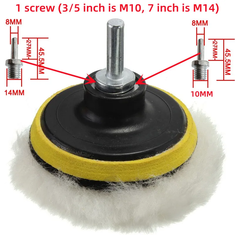 자동차 수리 연마 패드 키트, 버핑 패드 세트, 자동차 광택기 및 드릴 어댑터, 전동 공구 액세서리, 스레드 3 인치, 5 인치, 7 인치, 8 개