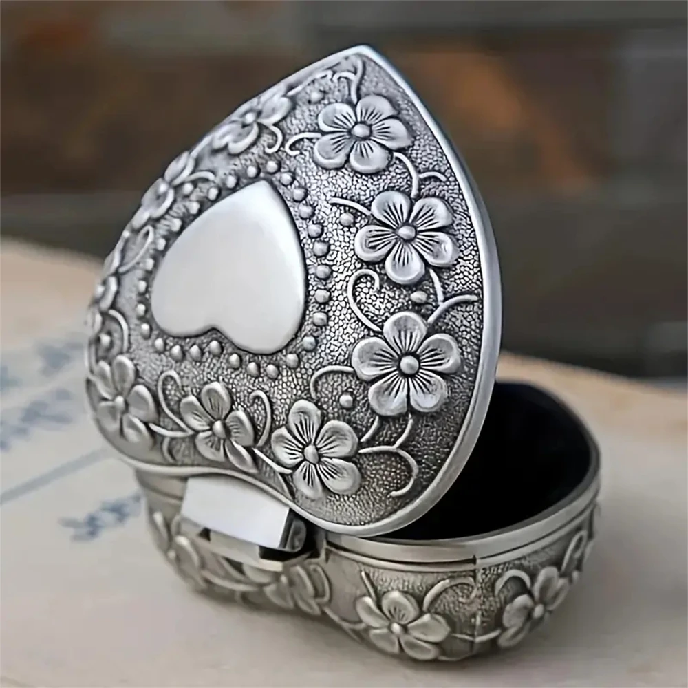 Heart Jewelry Box Container Retro Jewelry Container Trinket Case Holder Organizer Storage European Style Home Decor Gift