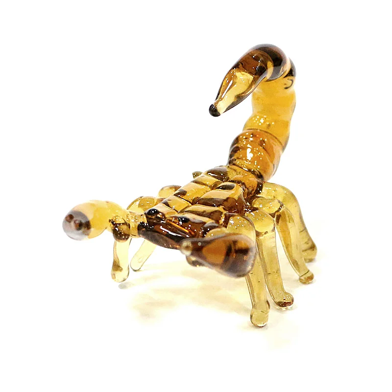 Murano Glass Scorpion Figurine Miniatures Craft Ornaments Cute Animal Model Small Statue Home Desk Decor New Year Gift for Kids