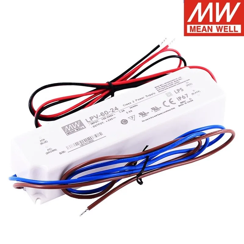 LPV-20/35/60/100/150W Taiwan MEAN WELL 12V Waterproof 24V Switching Power Supply LPH-18 Constant pressure LED Drive 15V 36V 5V