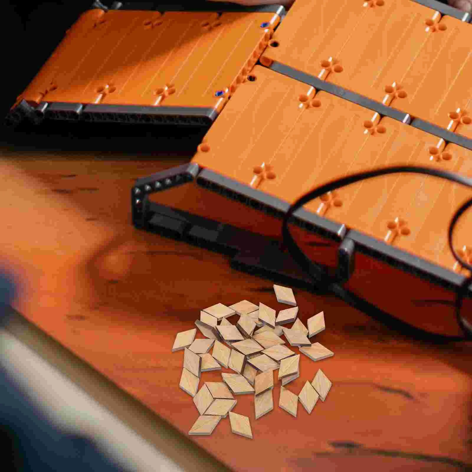 

48 Pcs Bamboo Assembled Floor Dollhouse Décor Miniature Floorboard for Crafts Vintage Decorations Miniatures