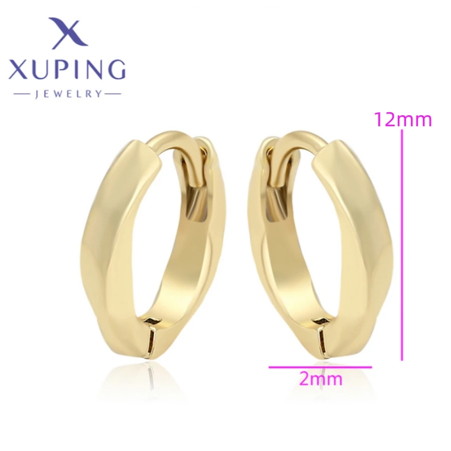 Xuping Jewelry Fashion Exquisite Circle Style Light Gold Color Earrings for Women Girl Christmas Best Friend Gift X000645564