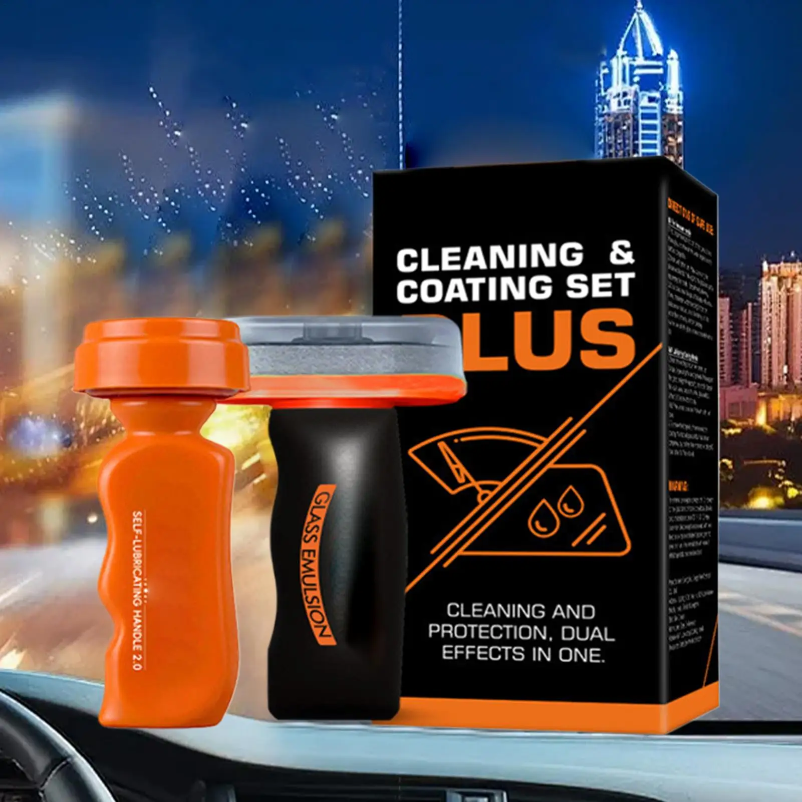 

Windshield Oil Film Remover 2-in-1 Anti-Glare Hydrophobic Coating Glass Emulsion Cleaner for Auto Automotive Windshield Window