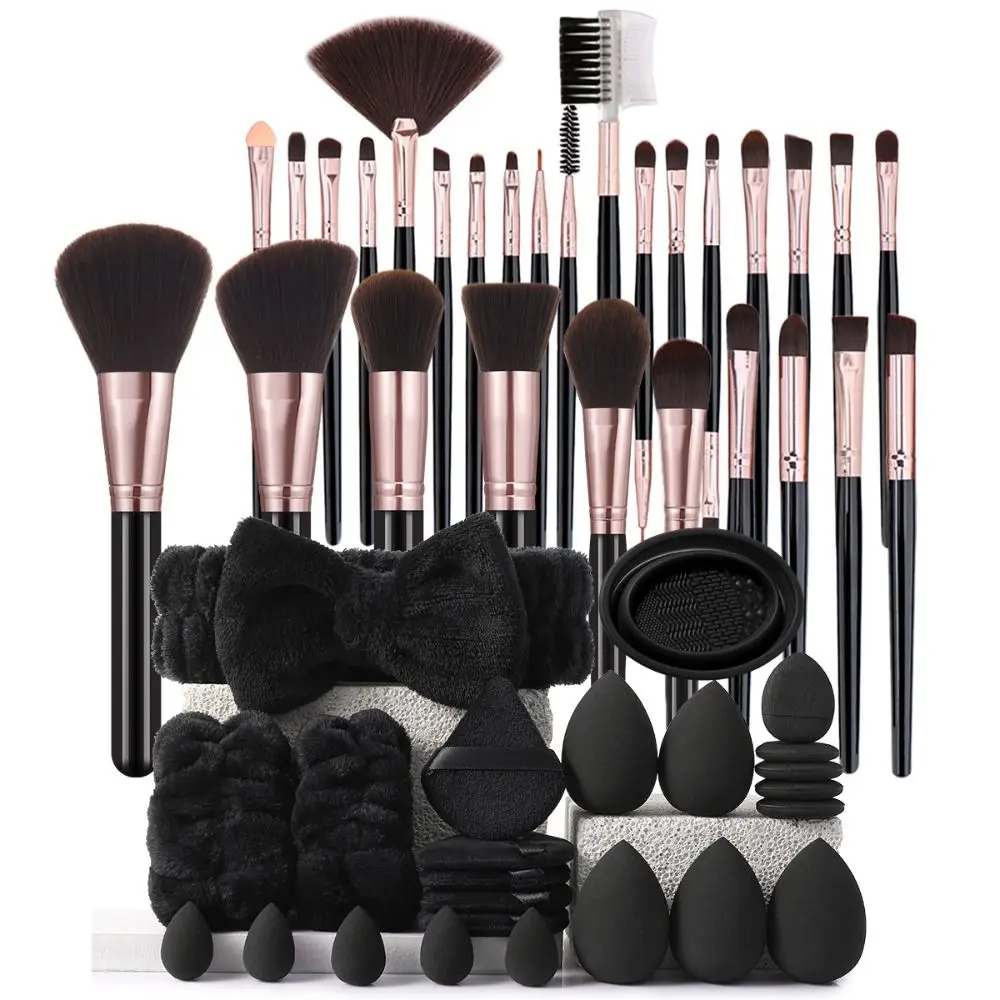 39 pçs pó puff pincéis de maquiagem conjunto portátil ferramenta de beleza kit de ferramentas cosméticas fundação escova mistura pincéis conjunto de ferramentas de maquiagem