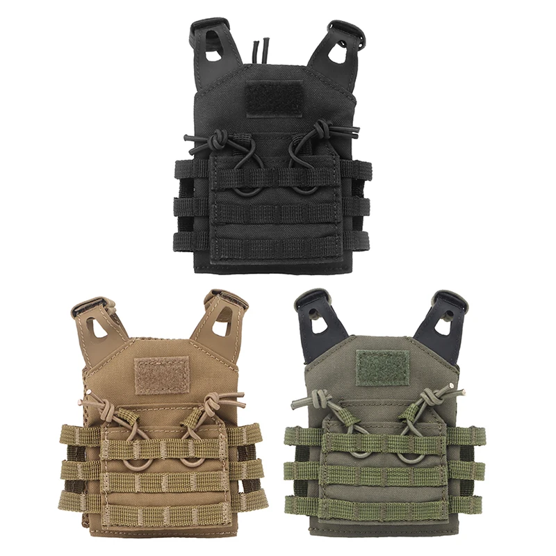 Mini Tactical Beer Bottle Vest Cover Outdoor Hunting CS Miniature Molle Vest Beer Holder Drink Set Doll Clothes