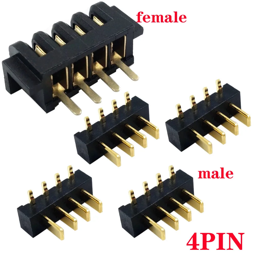 5/20 Pairs Blade Battery Connector 2.5MM Pitch 4 Pin Plug Socket 7A Current Gold PCB Solder Header Receptacle