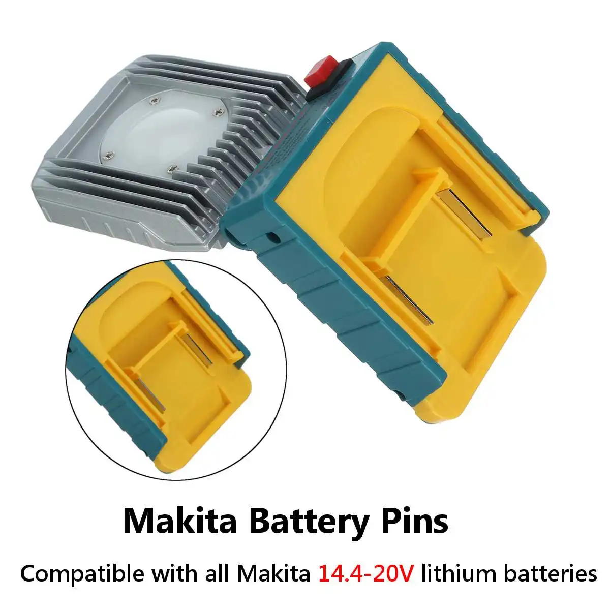 18v 1000/1600lm led lâmpada de luz de trabalho fonte de bateria de íon-lítio para makita bateria ferramenta elétrica parte decoração de casa
