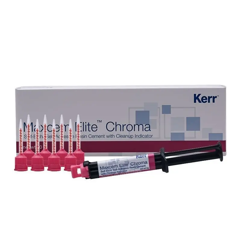 Kerr Maxcem Elite Chroma Dental Color Changing Dual Curing Resin Cement Self Etching and Self-adhesive Dental Resin Material