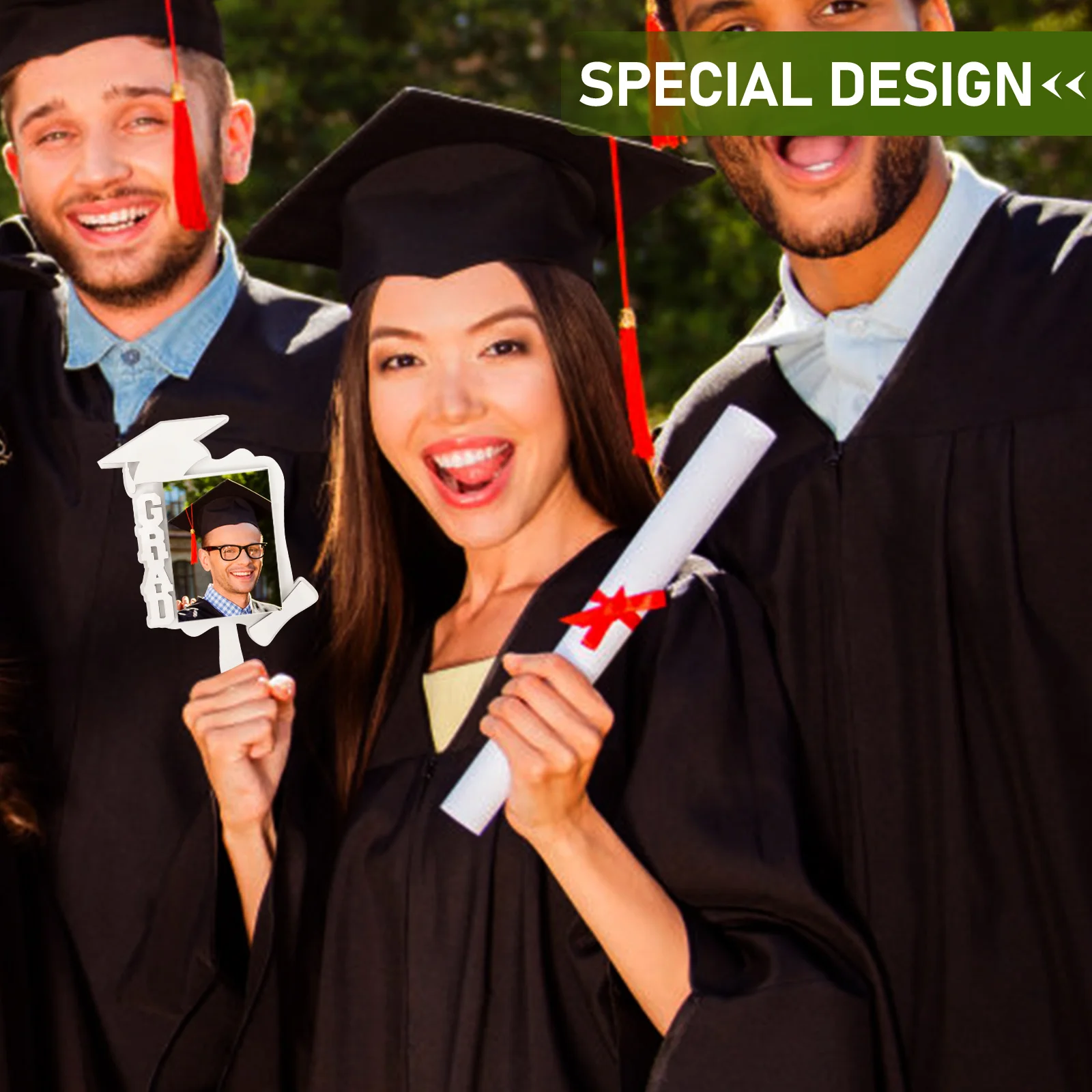 

Graduation Sublimation Frame H Fan Hat Blank Picture Graduation Sublimation Blank Photo Frame DIY Decoration Customizable Design