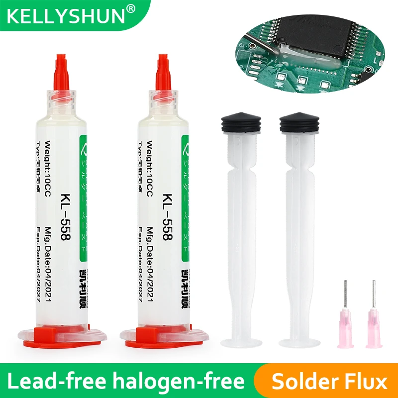 KELLYSHUN NC-559-ASM 플럭스 납땜용, SMD BGA PCB IC LED 수리 용접 도구, 무세정 납땜 페이스트 송진, 10cc