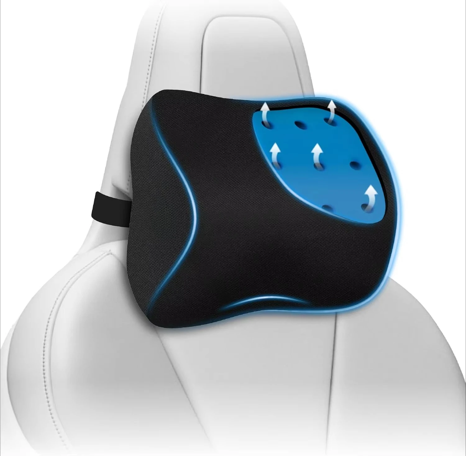 جل حقن ضبط النفس في رقبة السيارة مع رغوة الذاكرة لتدفق الهواء، وسادة دعم مسند الرأس