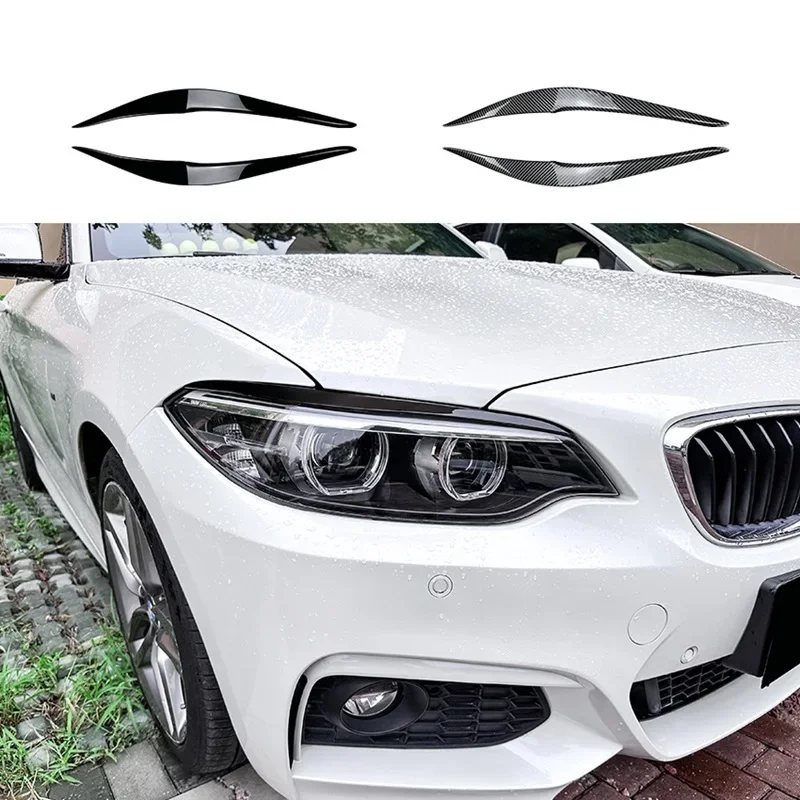 

Car Headlight Eyebrows Headlamp Eyelid Cover Trim Fit for BMW 2 Series F22 F23 2015 2016 2017 2018 2019 ABS