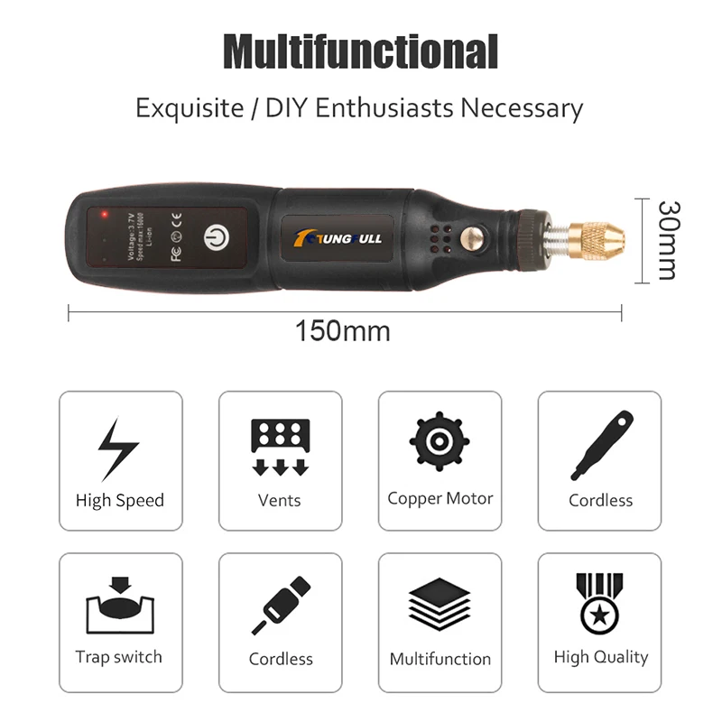 Imagem -04 - Gravação Usb Ferramenta Mão Moedor sem Fio Mini Furadeira Elétrica Moedor de Carregamento Micro Ferramenta Rotativa Polidor Caneta de Gravação