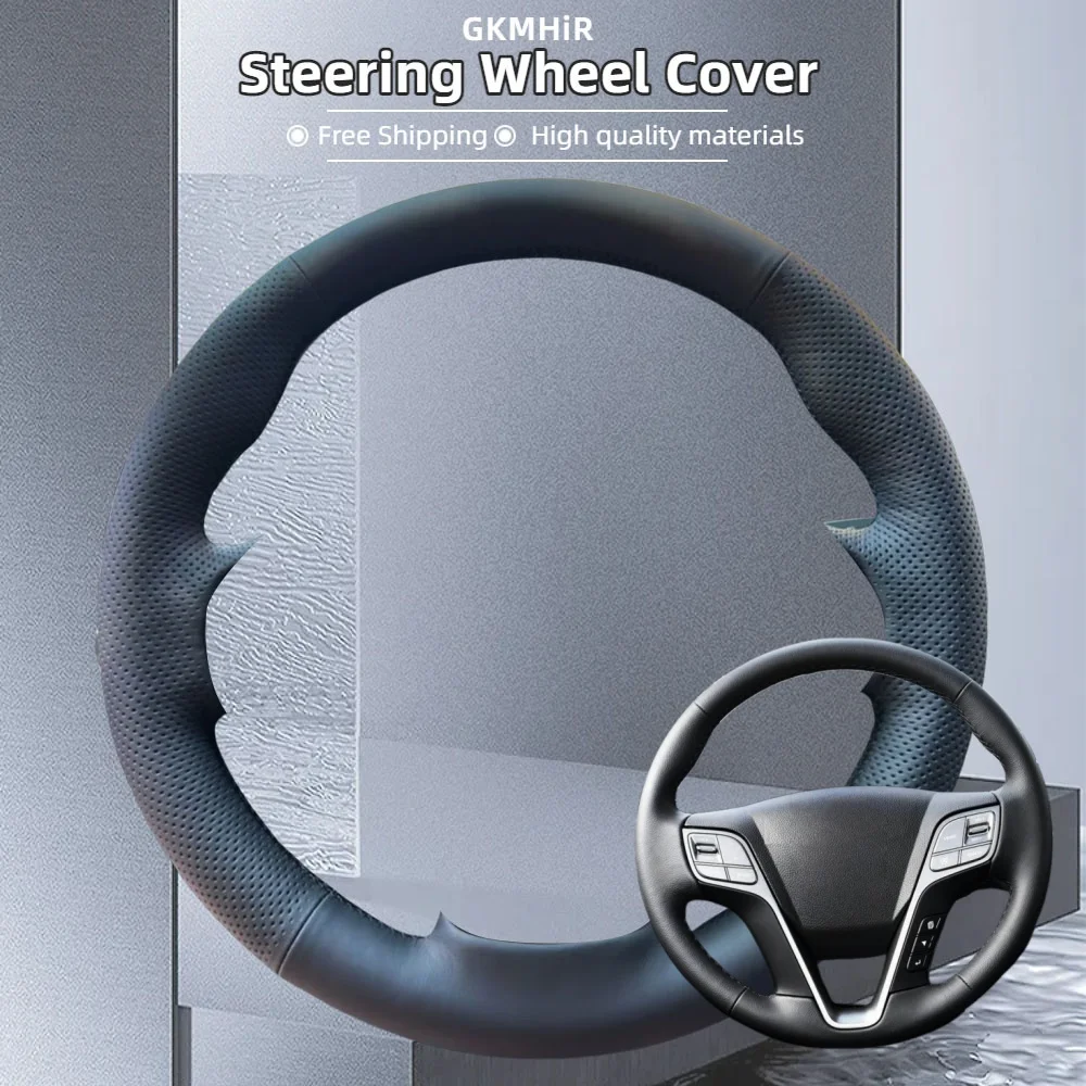 

Customization Car Steering Wheel Cover Accessories Hand Sewing Microfiber Leather For Hyundai Santa Fe 2013 Hyundai ix45
