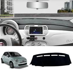 for Fiat 500 2008-2023 Fiat500 Car Dashboard Mat  Accessories Sunshade Protective Carpet Dash Mat Dashmat