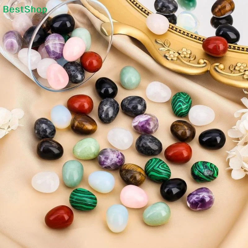 6/10PCS Egg Stones, Polished Crystal Stones, DIY Decorations, Suitable As Home Décor, Desktop Ornaments, Aquarium Decorations