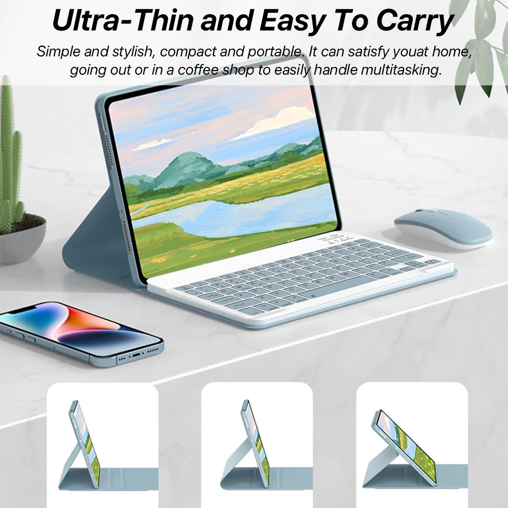 العربية لسامسونج غالاكسي تبويب A7 A8 S6 S7 S8 S9 الحال مع بلوتوث لوحة المفاتيح الماوس اكسسوارات S7 S8 S9 زائد 12.4 الغطاء الواقي #6