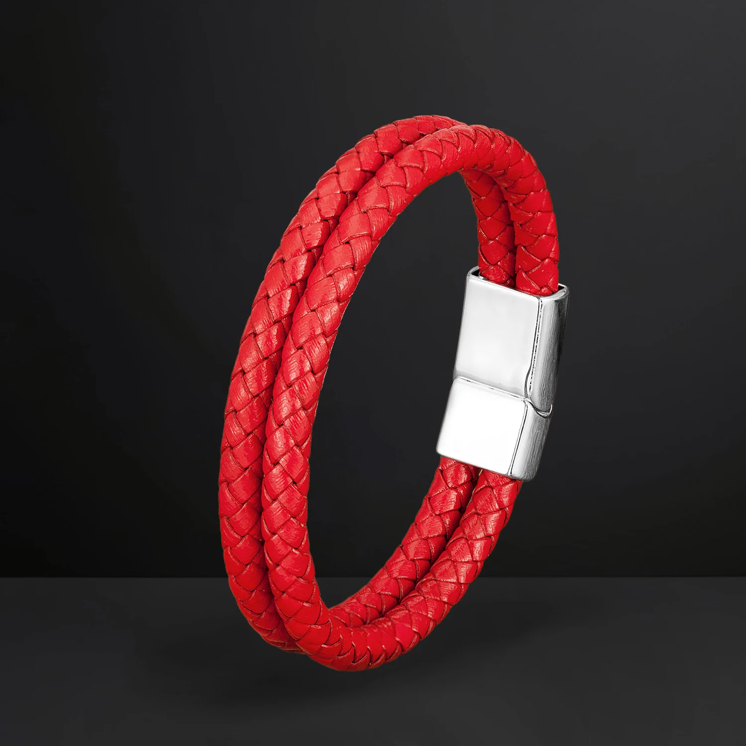 Wholesale Wedding Party Leather Bracelet, Magnetic Clasp Couple Jewelry Handmade Braided Rope with Alloy Buckle Factory Outlet