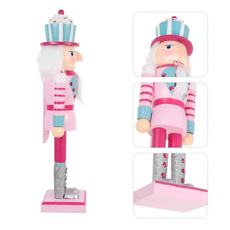 

1pc Christmas Nutcracker Puppet Wooden Nutcracker Soldier Ornament Christmas Desktop Ornaments Xmas Nutcracker Soldier