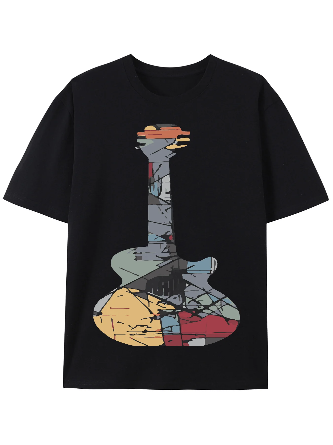 

[Acoustic Guitar Tee] Classic Acoustic Guitar T-Shirt - Unisex Short Sleeve Tee Tops - Black, Youth & Adult