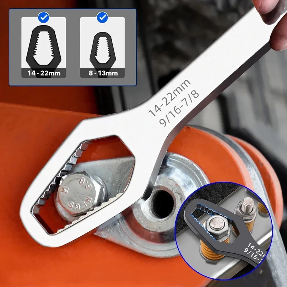 

4-13mm 3-17mm 8-22mm Torx Wrench Thickness Self-tightening Adjustable Wrench Board Double-head Spanner Hand Motorcycle Tools