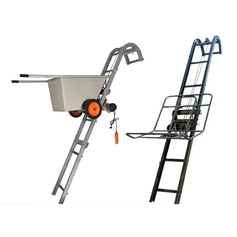 Electric folding vehicle mounted household grain loading hoist for site loading and unloading