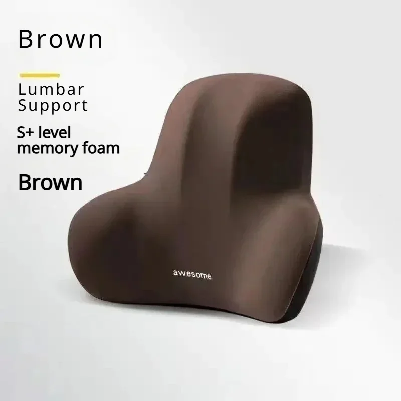 Ergonomic Lumbar Support Cushion, Memory Foam Waist Pain Relief Pillow for Office Gaming Chair Car Postpartum